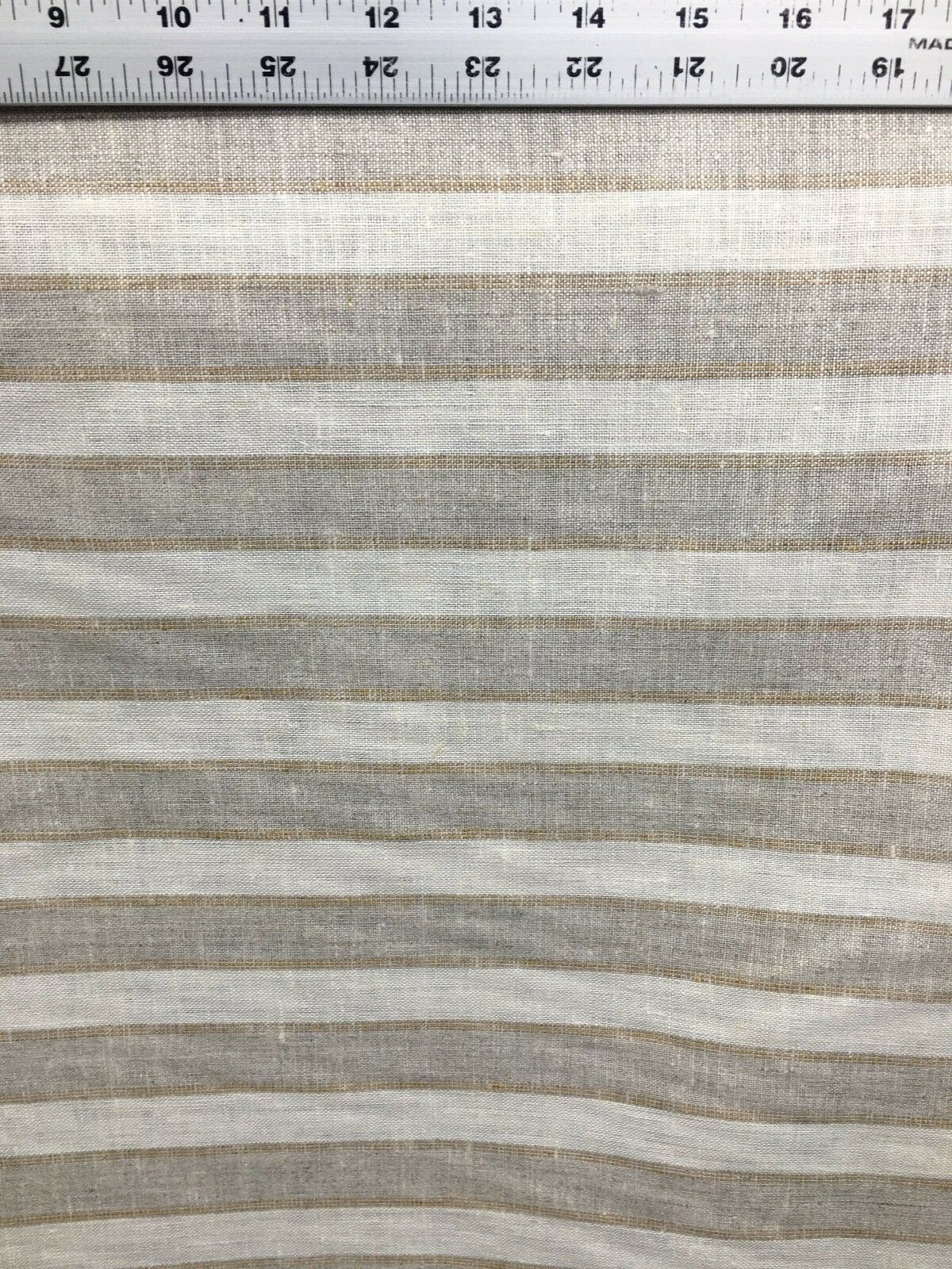 NATURAL IVORY Striped 100% Linen Fabric (60 in.) Sold By The Yard
