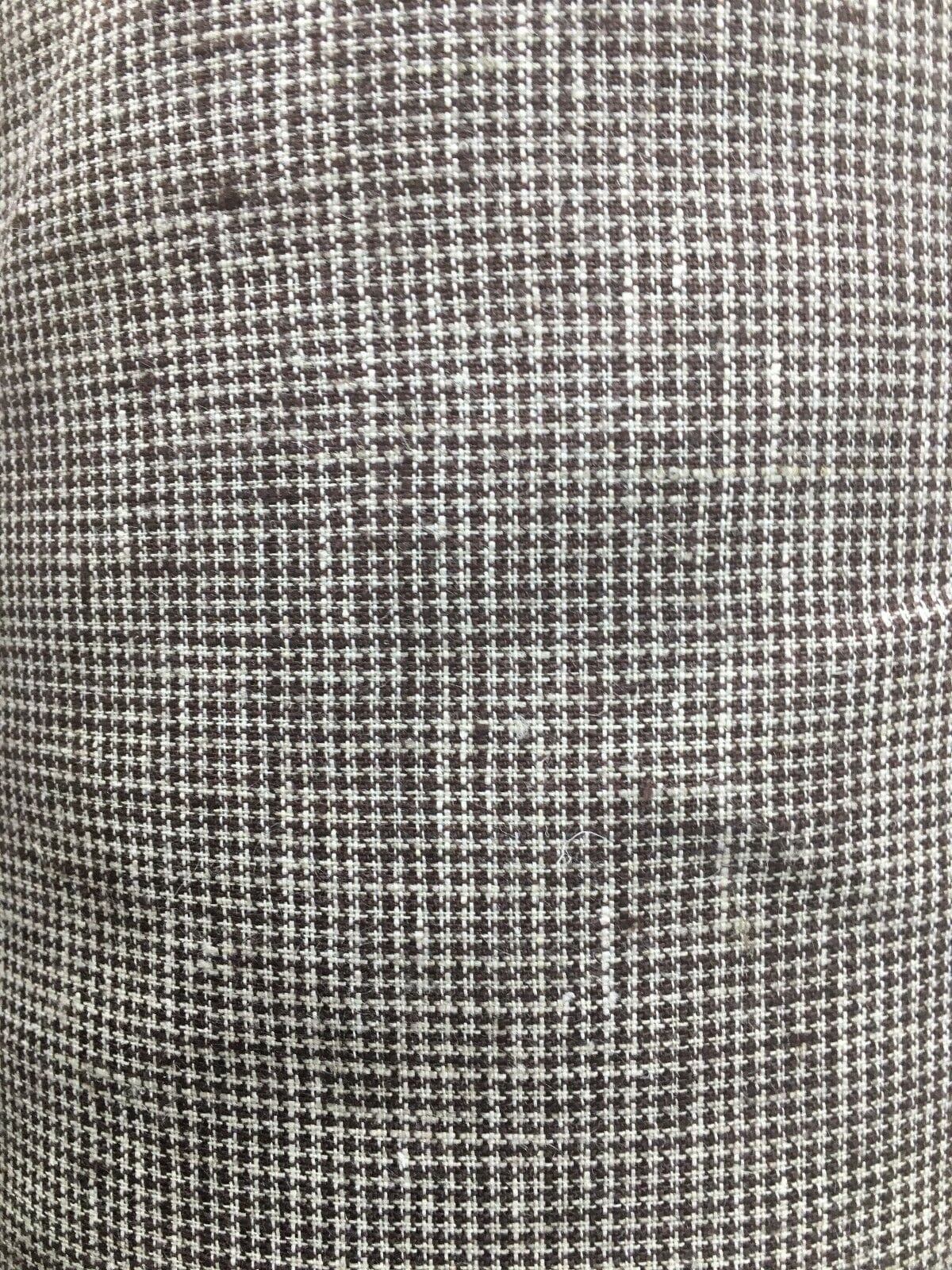 DARK BROWN IVORY Houndstooth 100% Linen Fabric (60 in.) 20 Yards