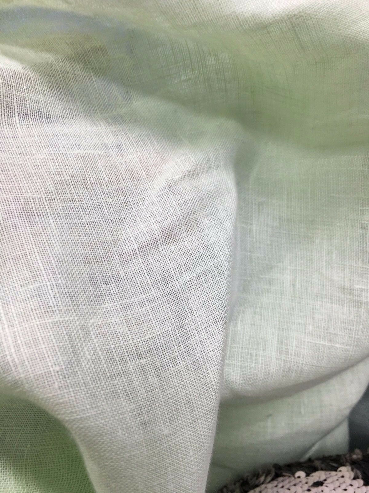 MINT GREEN 100% Linen Fabric (60 in.) Sold By The Yard