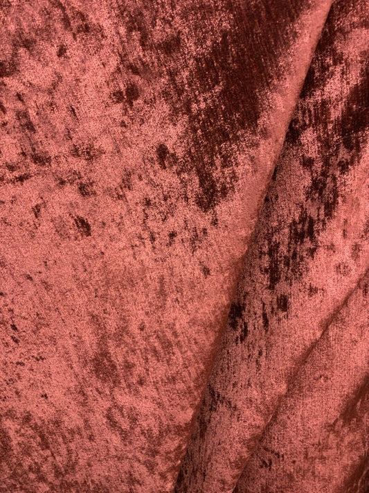 COPPER RED Solid Chenille Velvet Upholstery Drapery Fabric (56 in.) Sold By The Yard