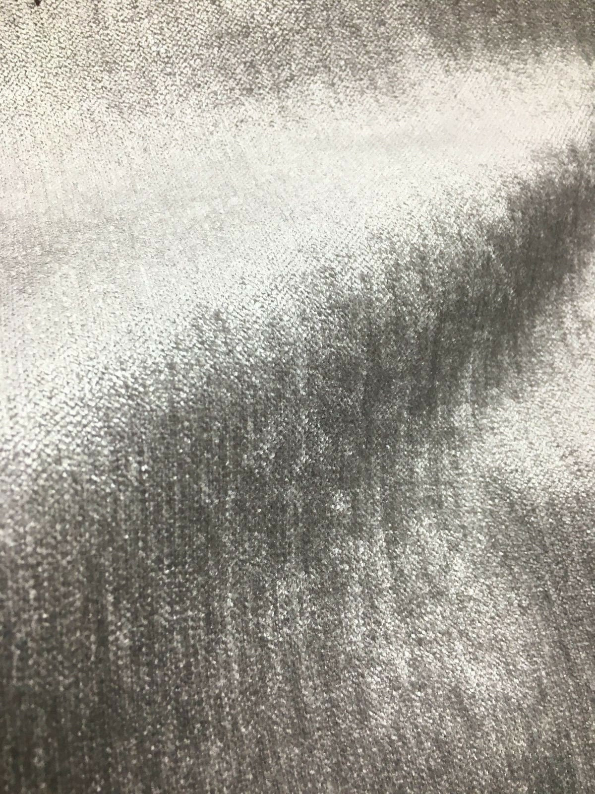 LIGHT GRAY Solid Chenille Velvet Upholstery Drapery Fabric (56 in.) Sold By The Yard