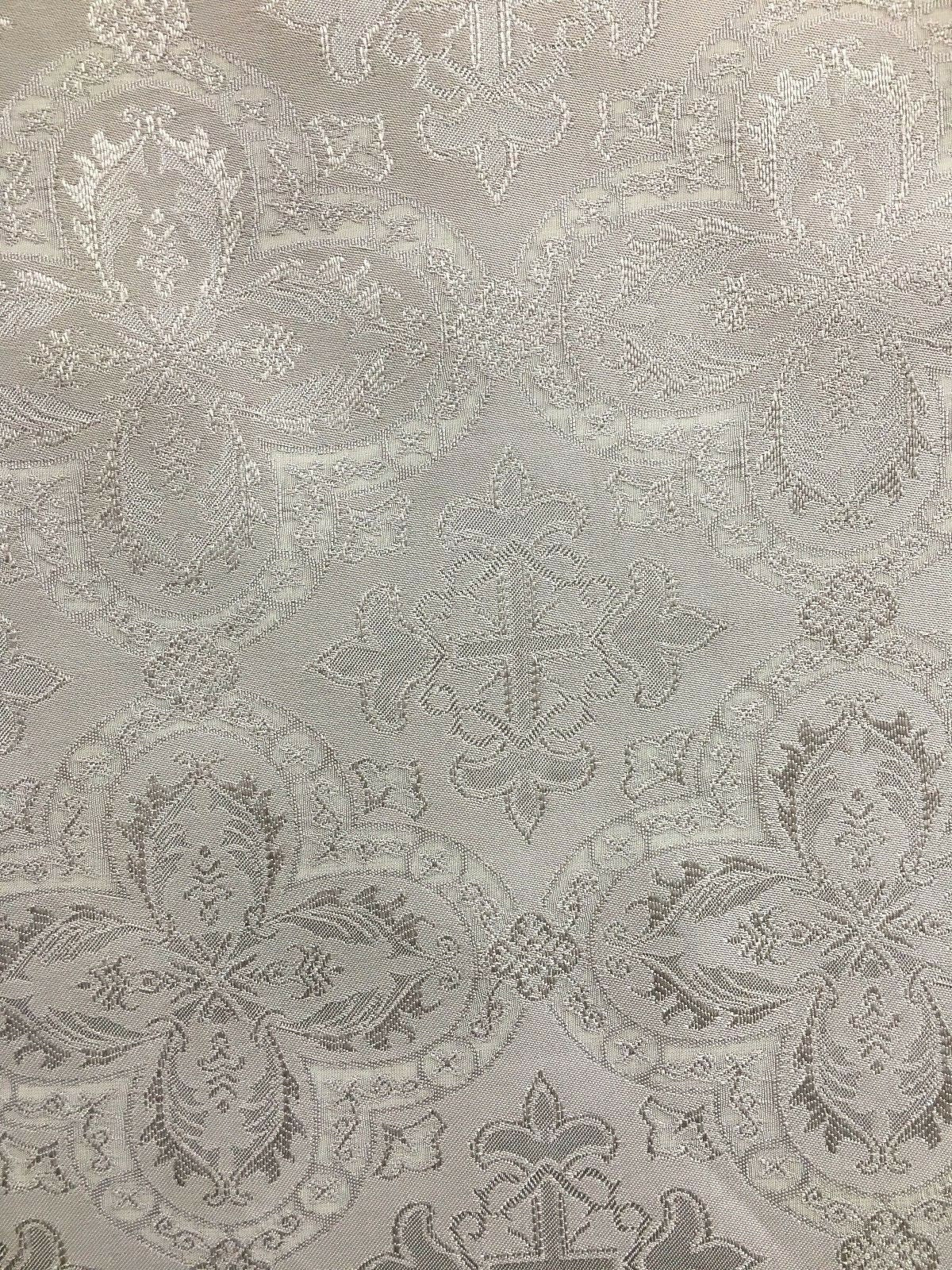 SILVER GRAY Liturgical Cross Brocade Fabric (60 in.) Sold By The Yard