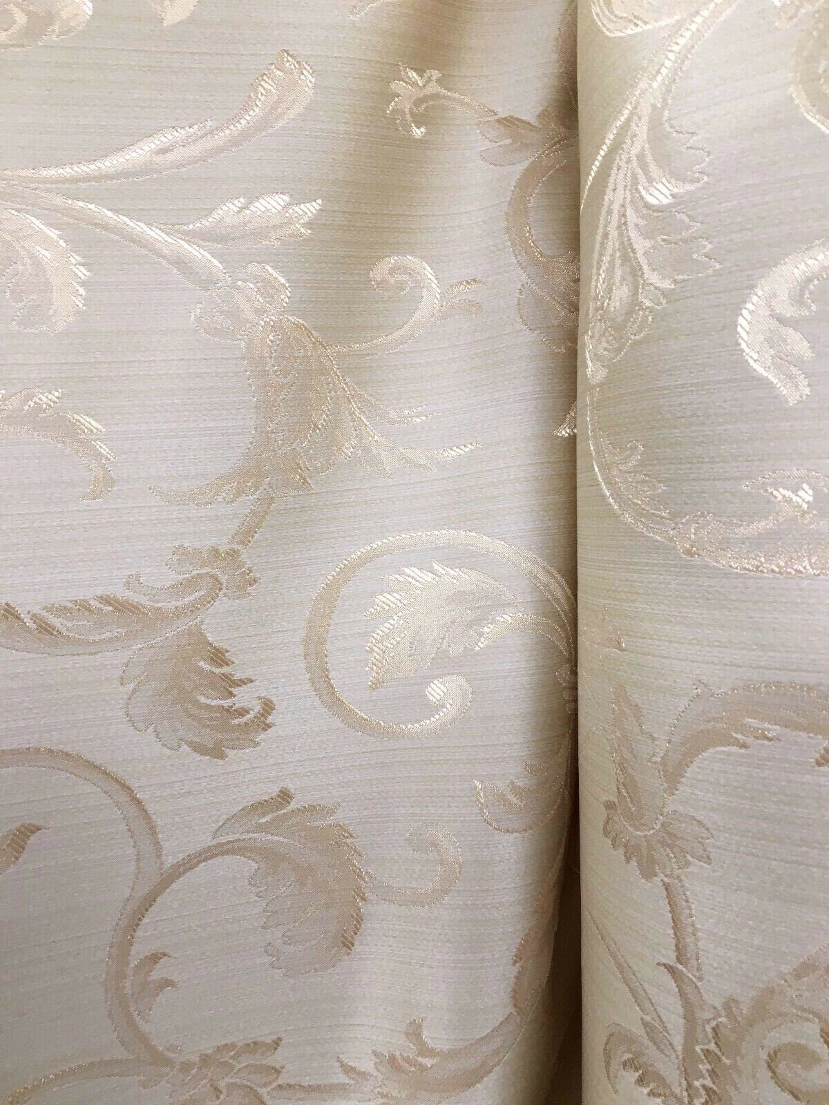 CHAMPAGNE Brocade Flower Floral Upholstery Drapery Fabric (110 in.) Sold By The Yard