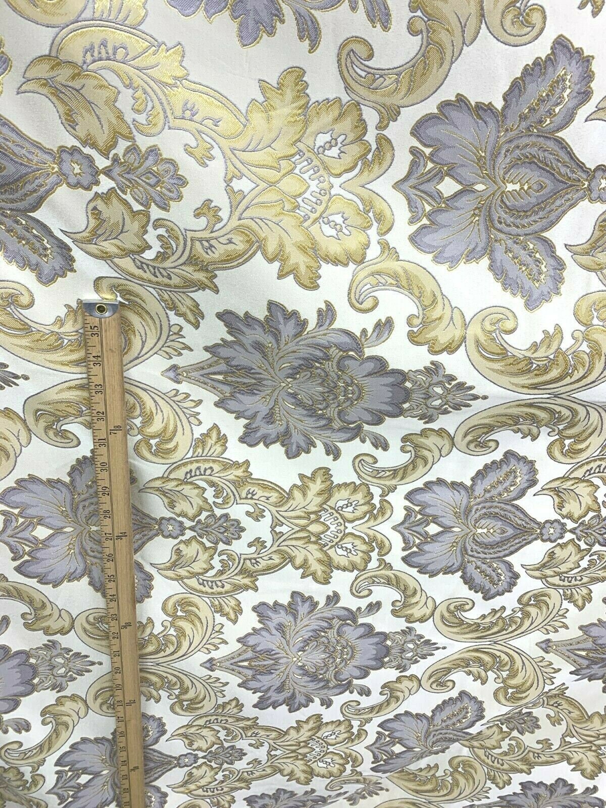 LAVENDER GOLD Damask Brocade Upholstery Drapery Fabric (110 in.) Sold BTY