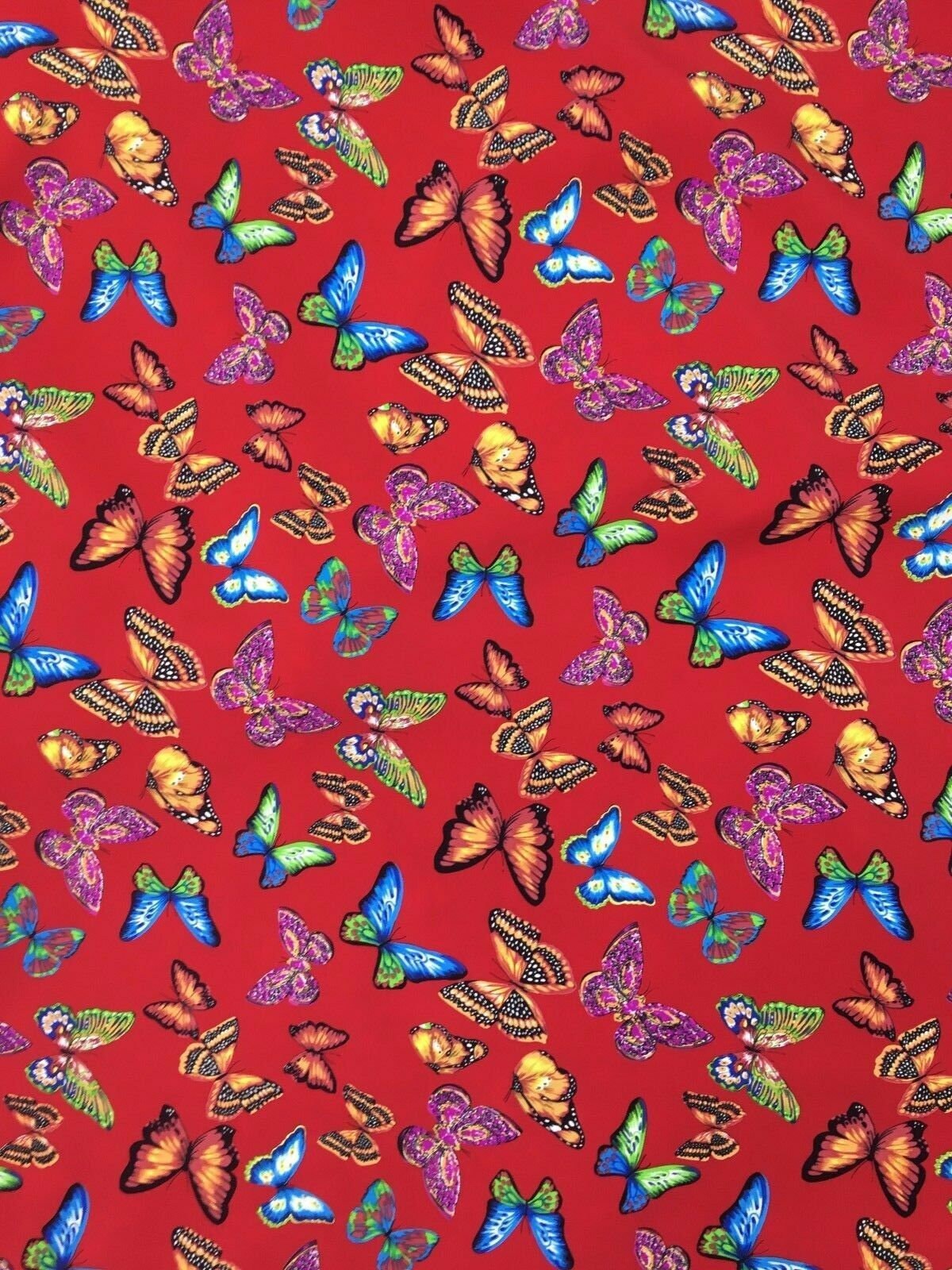 RED Multicolor Butterfly Printed Polyester Fabric (45 in.) Sold By The Yard