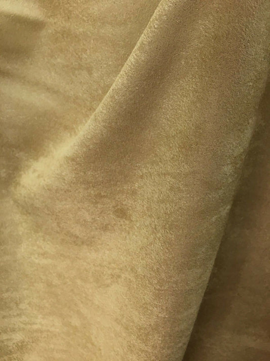 TAN Solid Faux Suede Upholstery Drapery Fabric (54 in.) Sold By The Yard