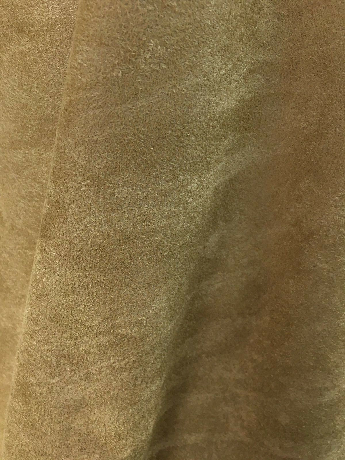 TAN Solid Faux Suede Upholstery Drapery Fabric (54 in.) Sold By The Yard