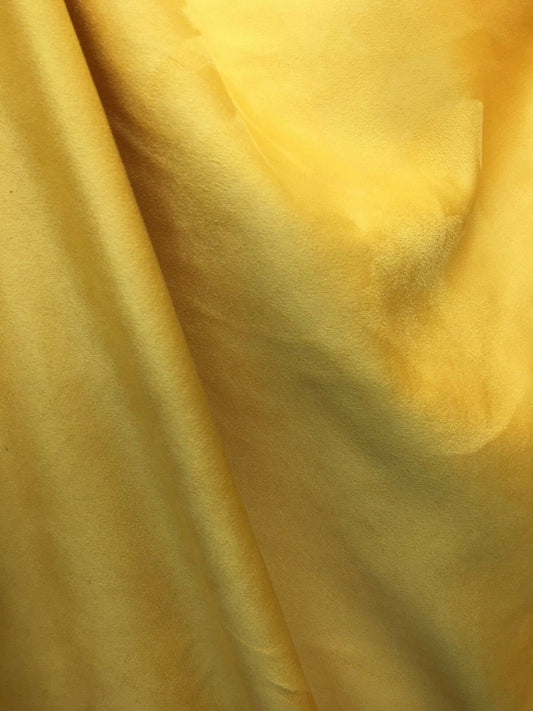 GOLDEN YELLOW Solid Faux Suede Upholstery Drapery Fabric (54 in.) Sold By The Yard