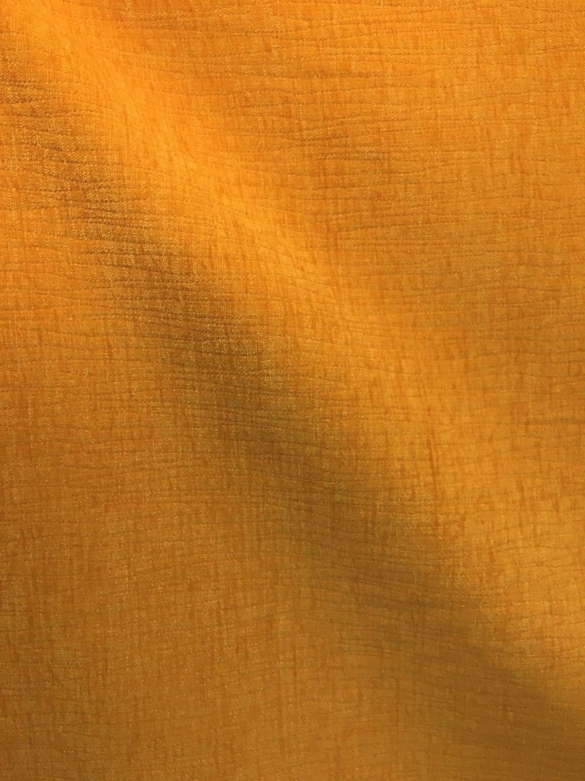 ORANGE Embroidered Chenille Velvet Upholstery Fabric (54 in.) Sold By The Yard