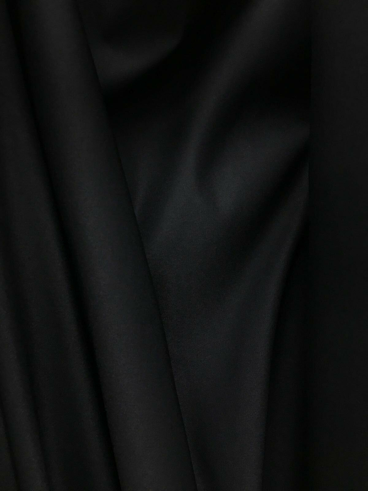 BLACK 100% Polyester Stretch Poplin Fabric (60 in.) Sold By The Yard