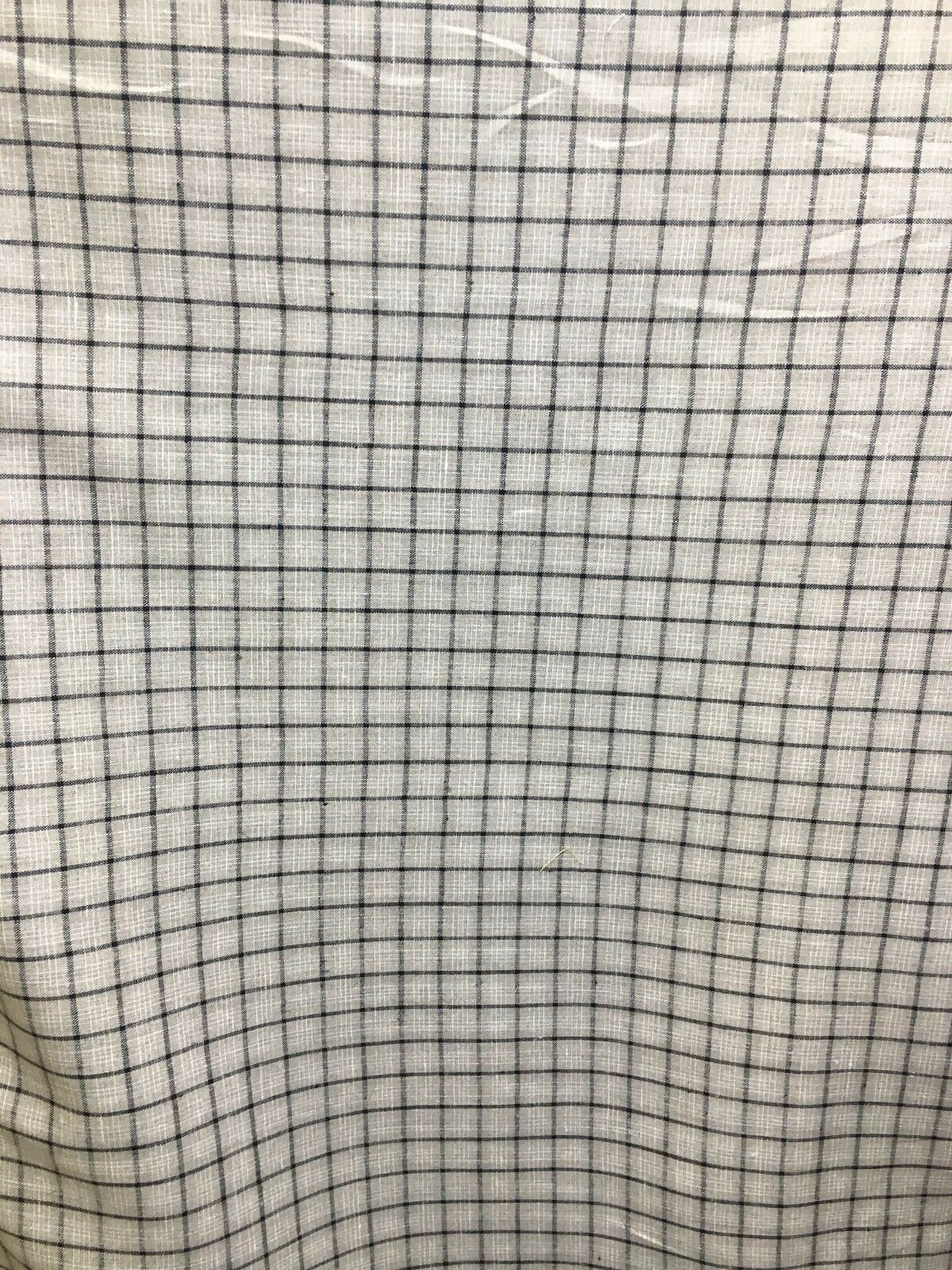 BEIGE BLACK Plaid 100% Linen Fabric (60 in.) Sold By The Yard