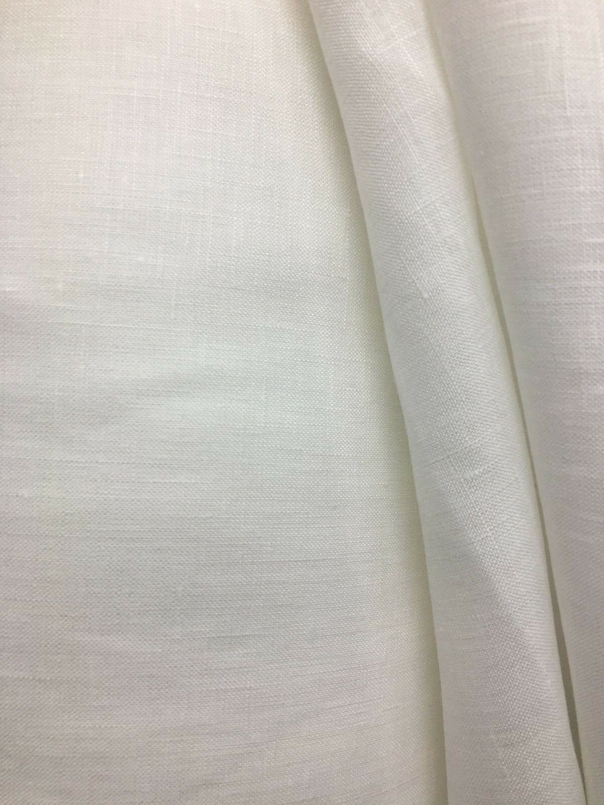 WHITE 100% Linen Fabric (56 in.) Sold By The Yard