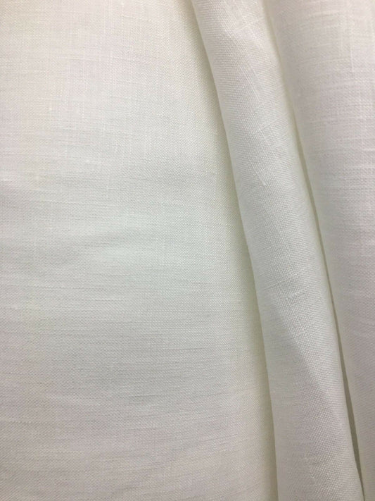 WHITE 100% Linen Fabric (56 in.) Sold By The Yard