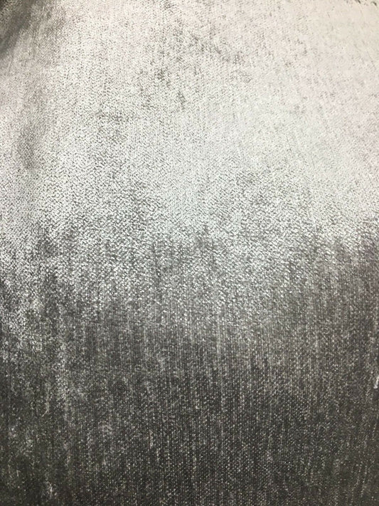 LIGHT GRAY Solid Chenille Velvet Upholstery Drapery Fabric (56 in.) Sold By The Yard