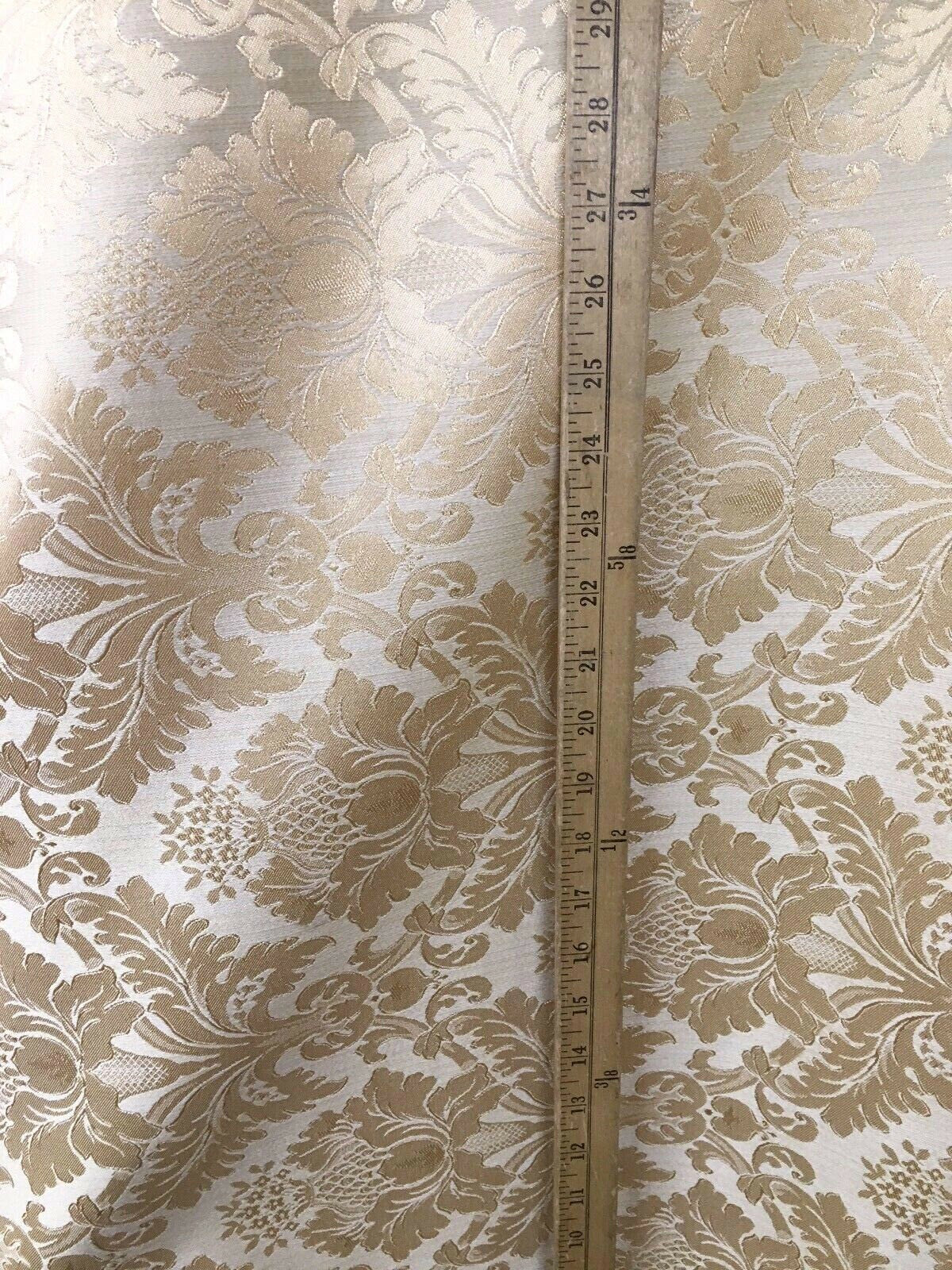 CHAMPAGNE Damask Jacquard Brocade Flower Floral Fabric (110 in.) Sold By The Yard