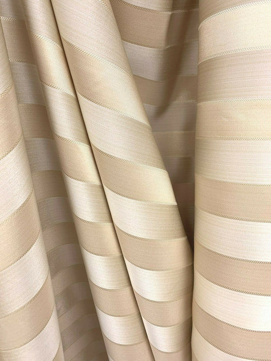 CHAMPAGNE Striped Brocade Upholstery Drapery Fabric (110 in.) Sold By The Yard