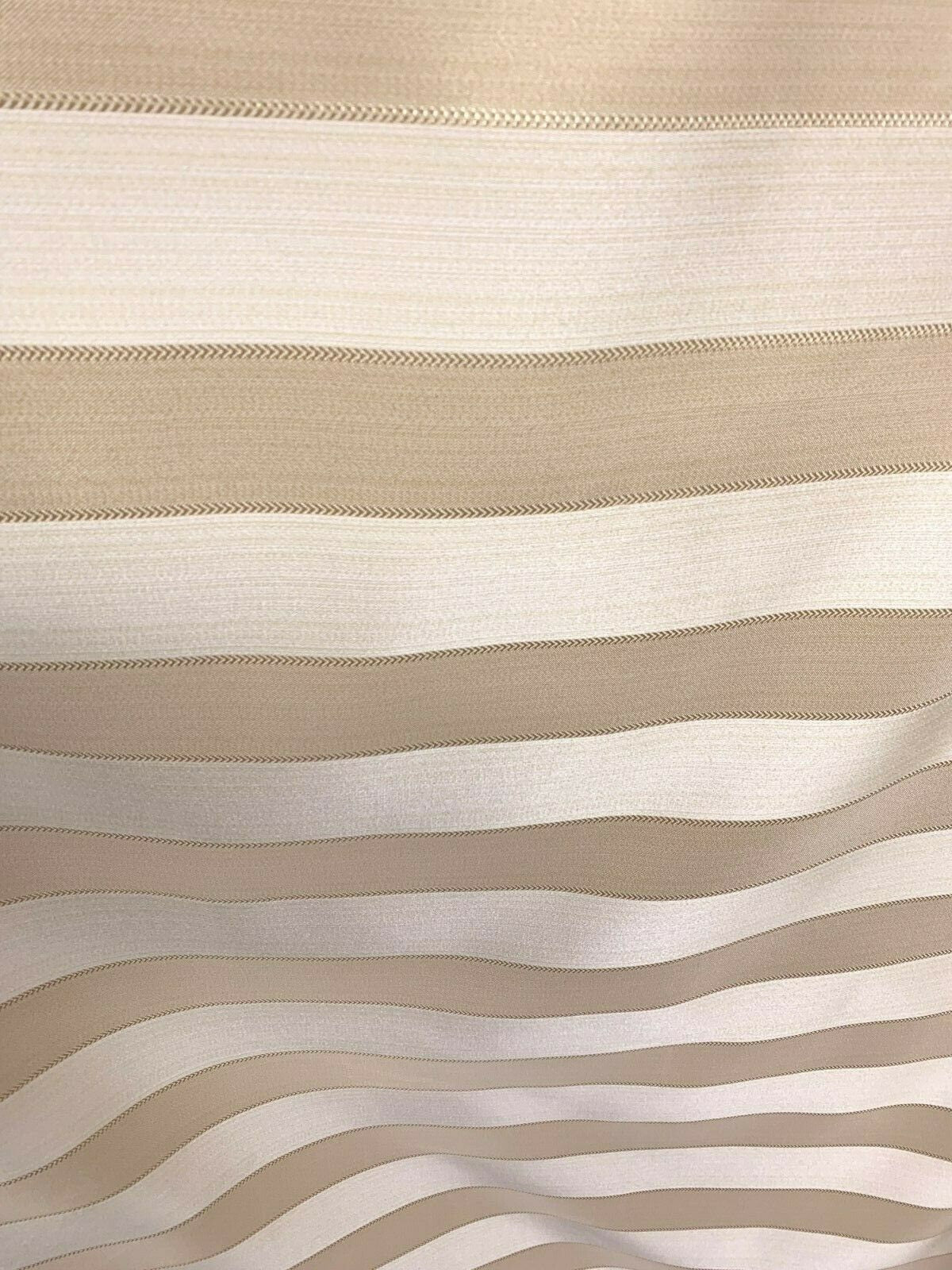 CHAMPAGNE Striped Brocade Upholstery Drapery Fabric (110 in.) Sold By The Yard