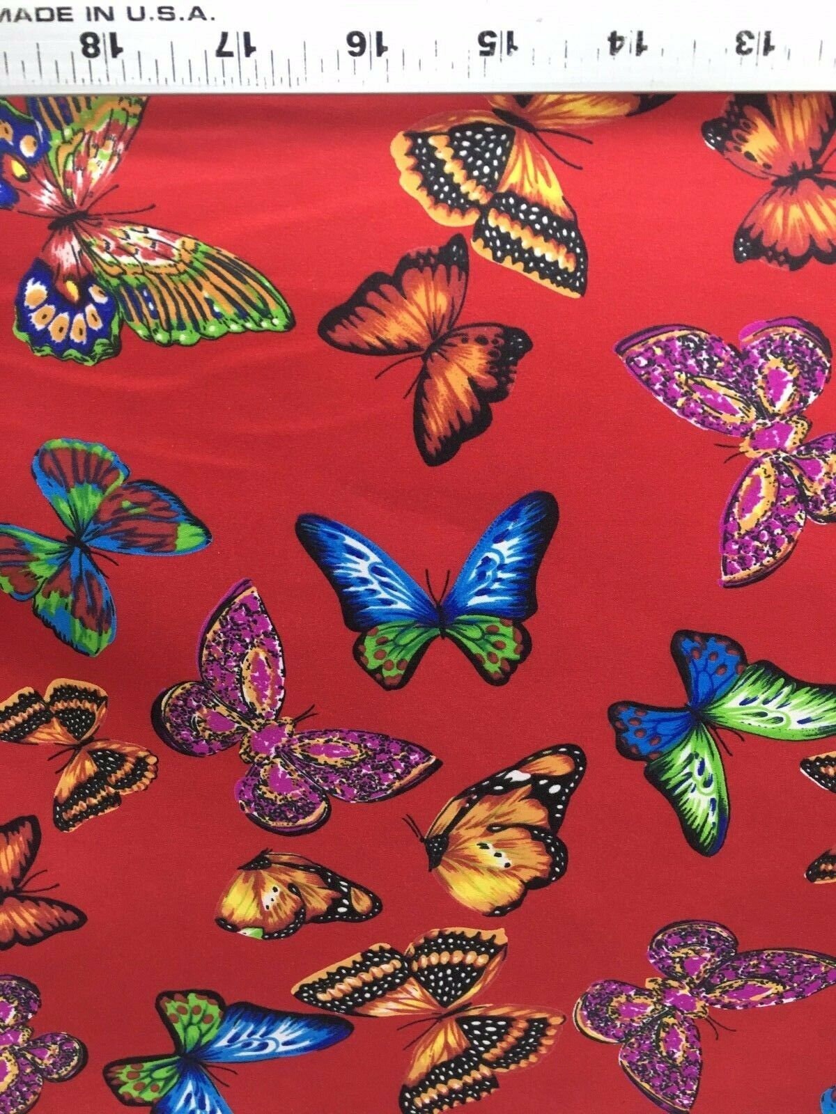 RED Multicolor Butterfly Printed Polyester Fabric (45 in.) Sold By The Yard