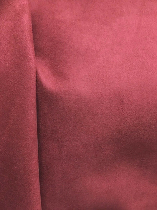 DARK RED Solid Faux Suede Upholstery Drapery Fabric (54 in.) Sold By The Yard