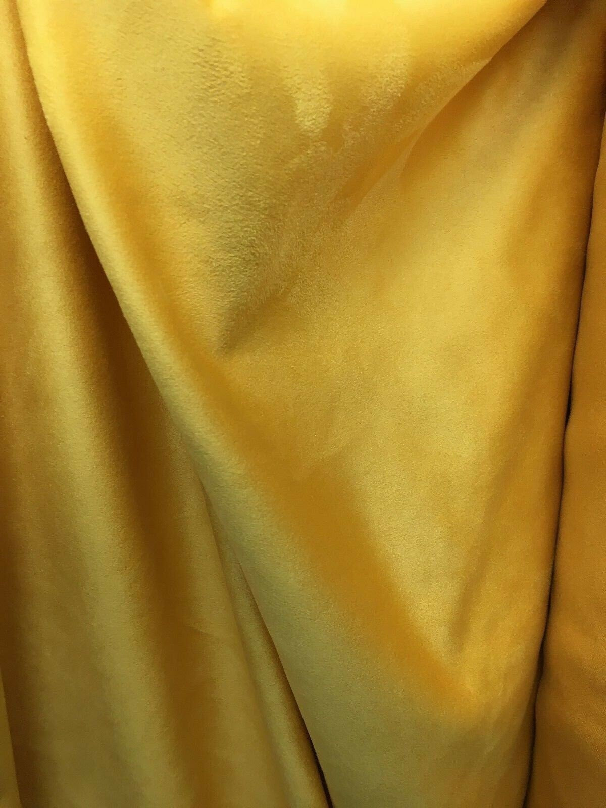 GOLDEN YELLOW Solid Faux Suede Upholstery Drapery Fabric (54 in.) Sold By The Yard