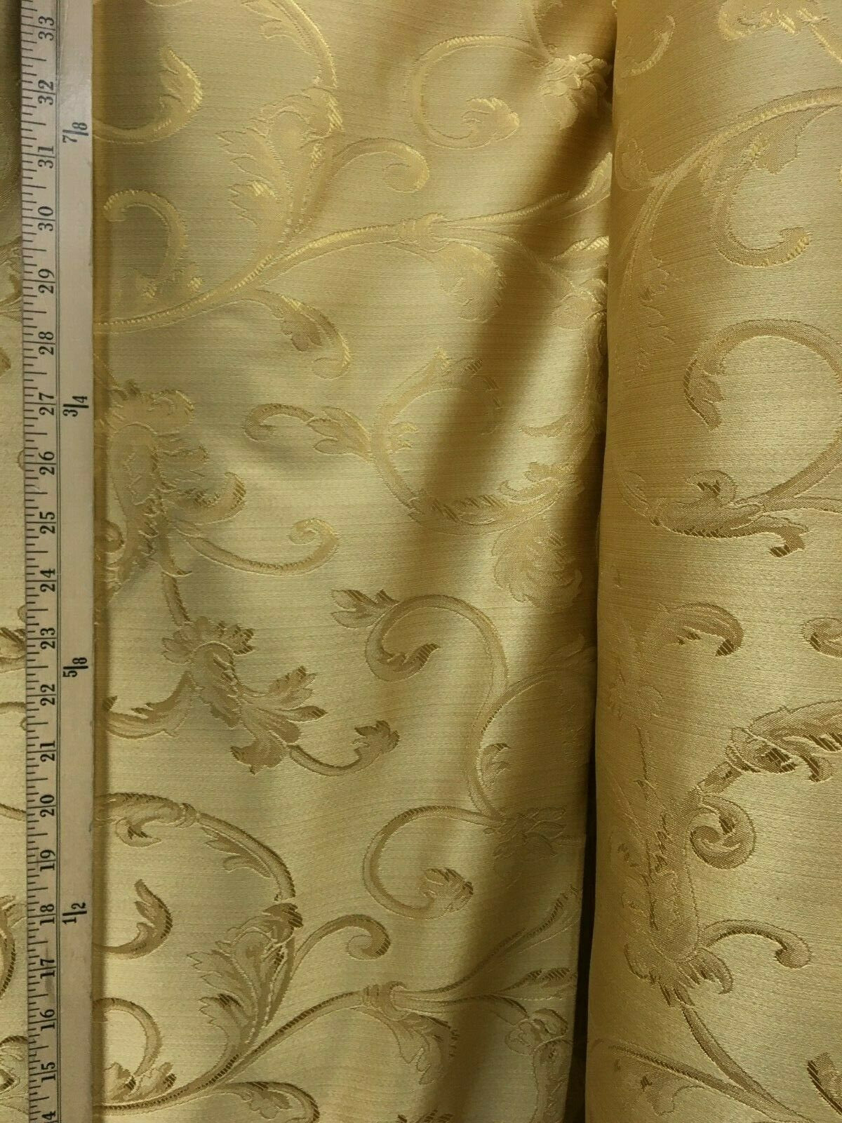 GOLD Brocade Flower Floral Upholstery Drapery Fabric (110 in.) Sold By The Yard