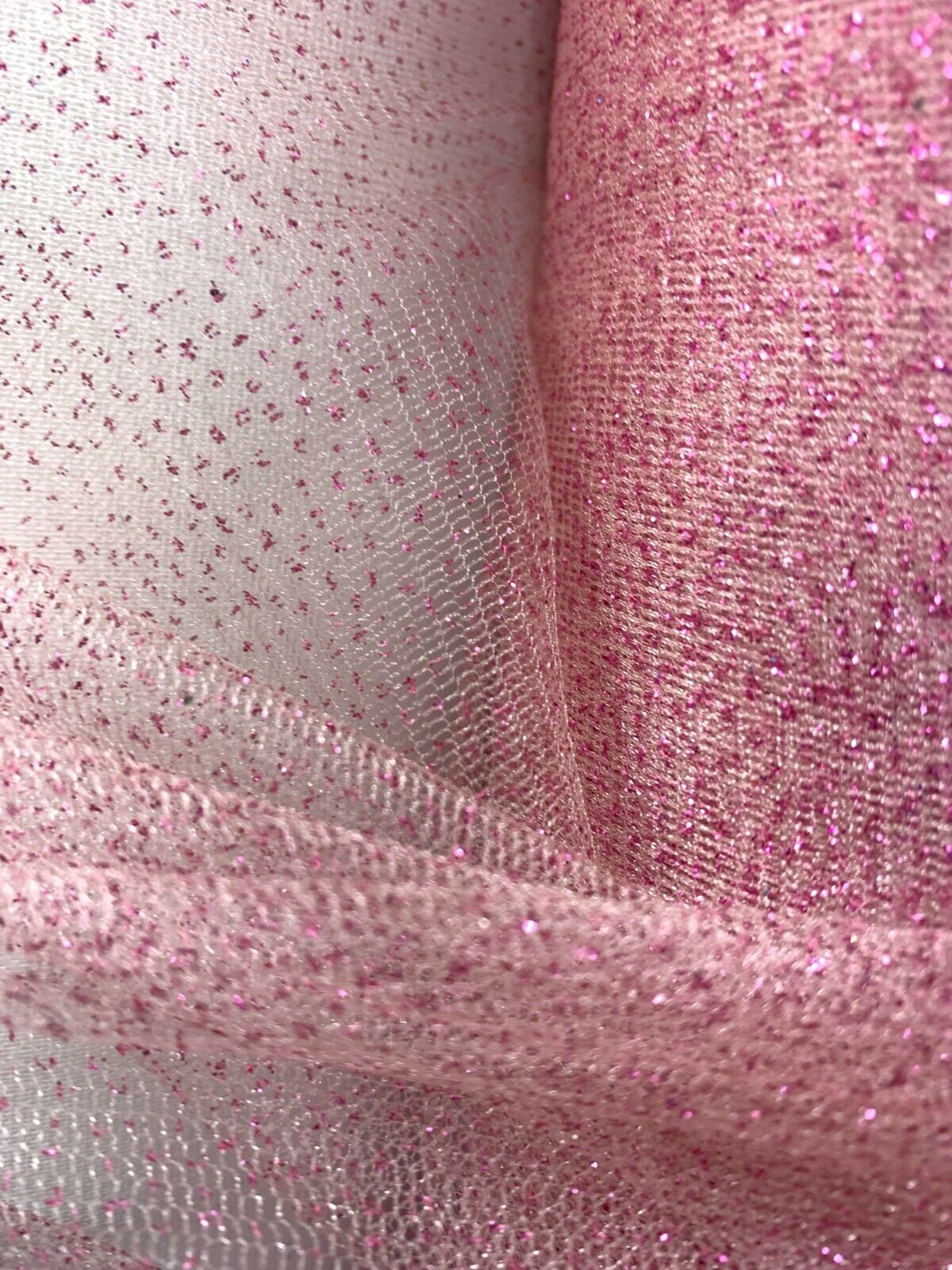 ROSE PINK Sparkle Glitter Tulle Decoration Event Fabric (60 in.) Sold By The Yard
