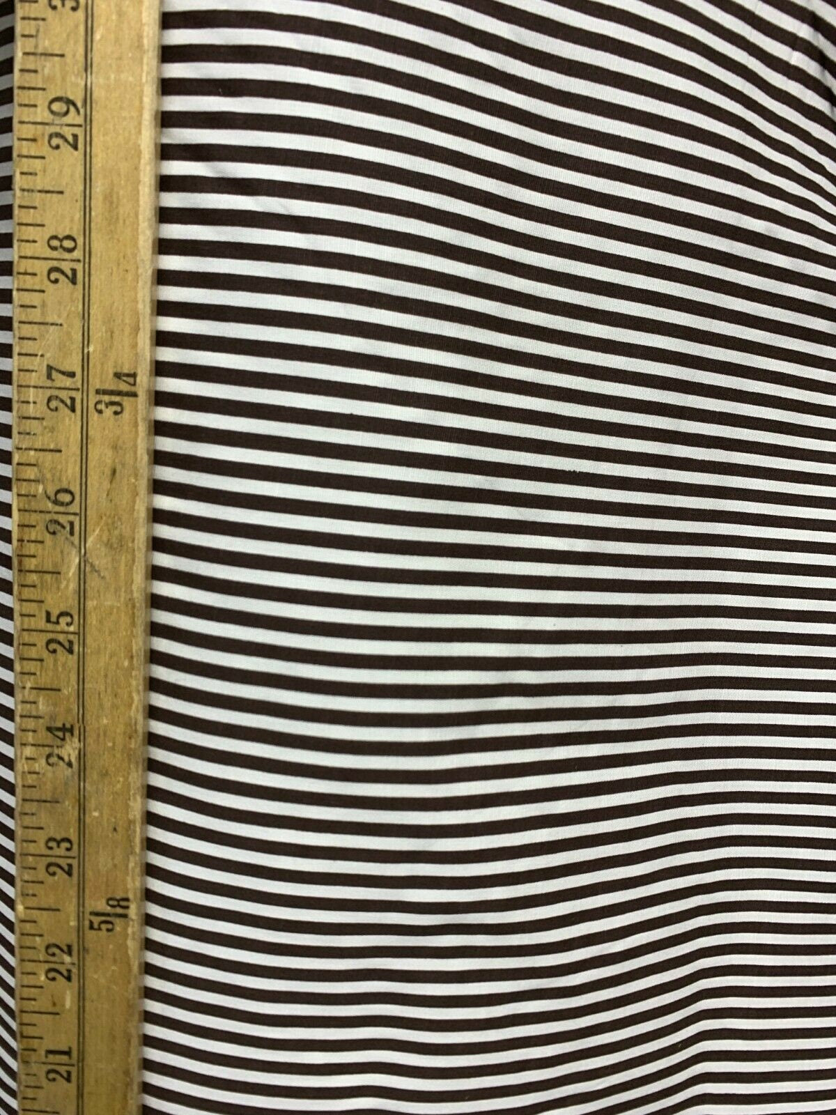 DARK BROWN WHITE Striped Stretch Cotton Fabric (45 in.) Sold By The Yard