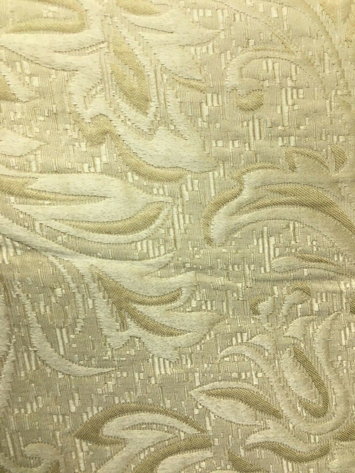 GOLD Jacquard Brocade Floral Upholstery Drapery Fabric (54 in.) Sold By The Yard