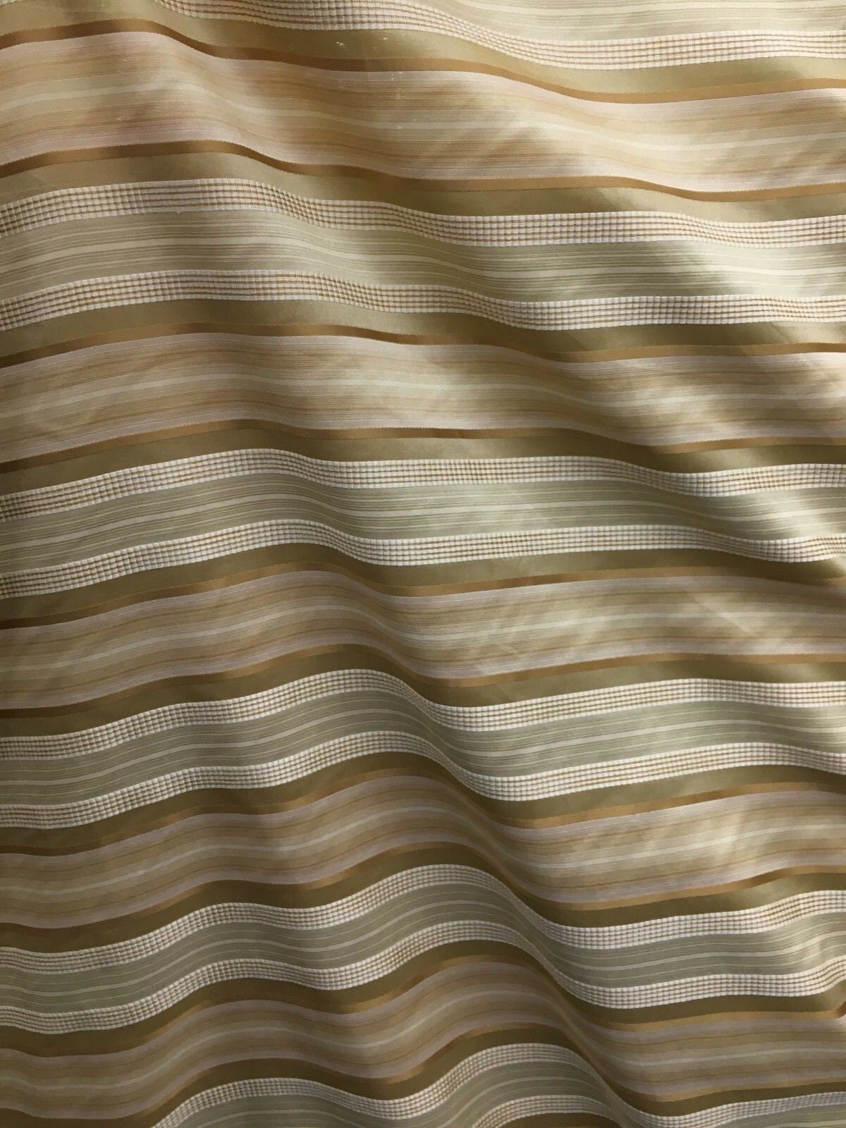 GOLD MULTICOLOR Striped Taffeta Brocade Drapery Fabric (54 in.) Sold By The Yard