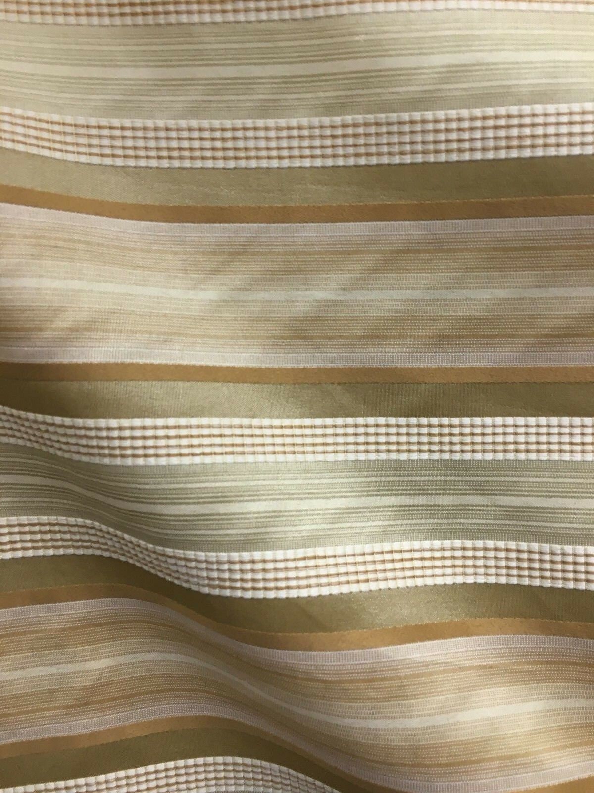 GOLD MULTICOLOR Striped Taffeta Brocade Drapery Fabric (54 in.) Sold By The Yard