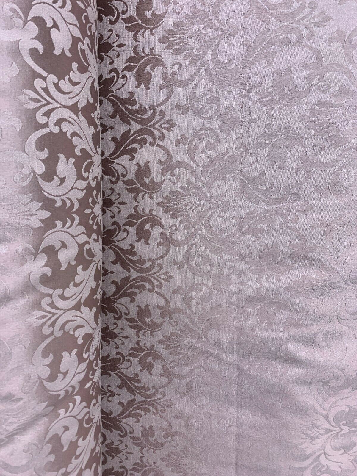 PALE ROSE Damask Brocade Upholstery Drapery Fabric (54 in.) Sold By The Yard