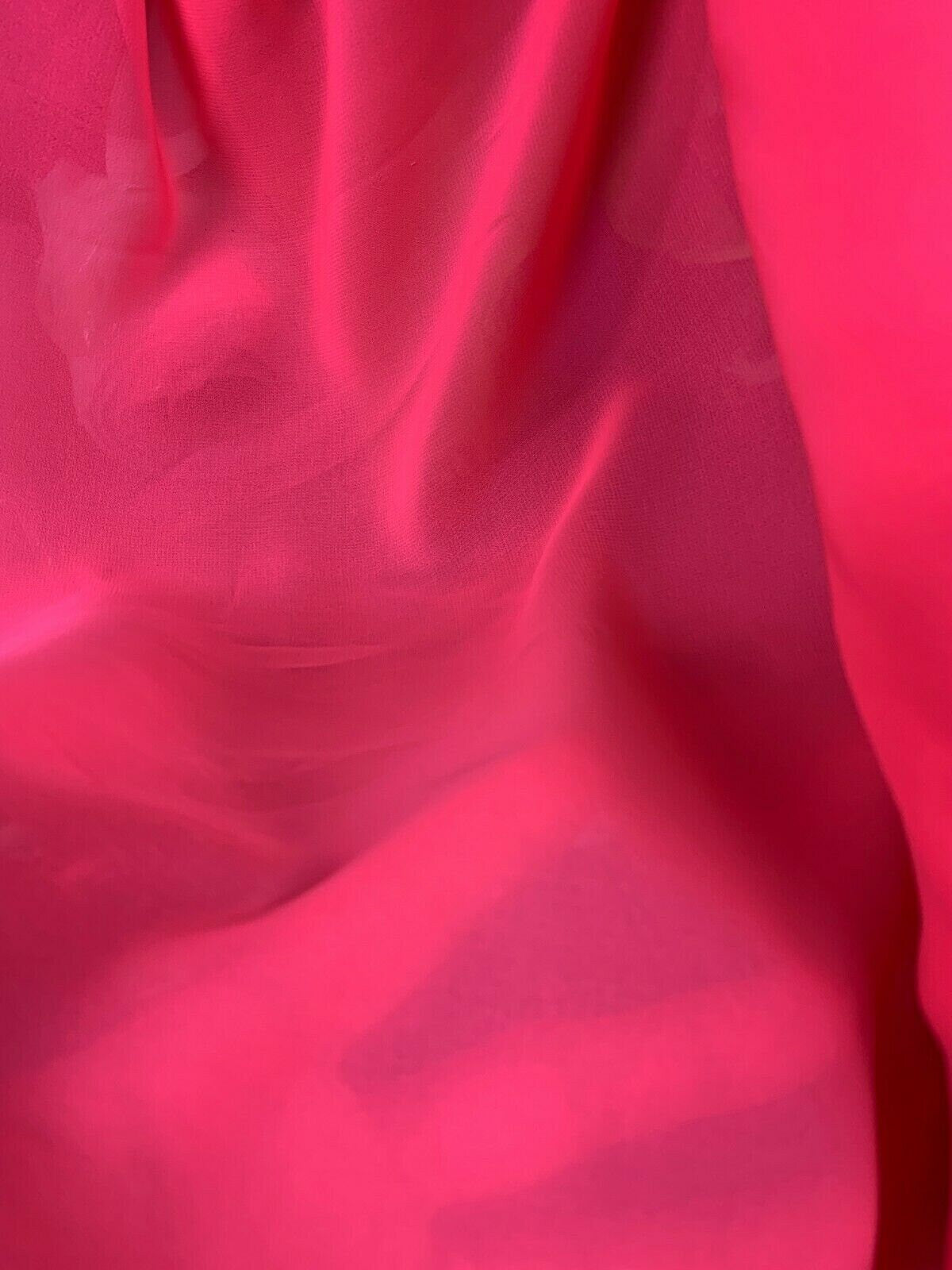 HOT PINK Sheer Solid Polyester Chiffon Fabric (60 in.) Sold By The Yard