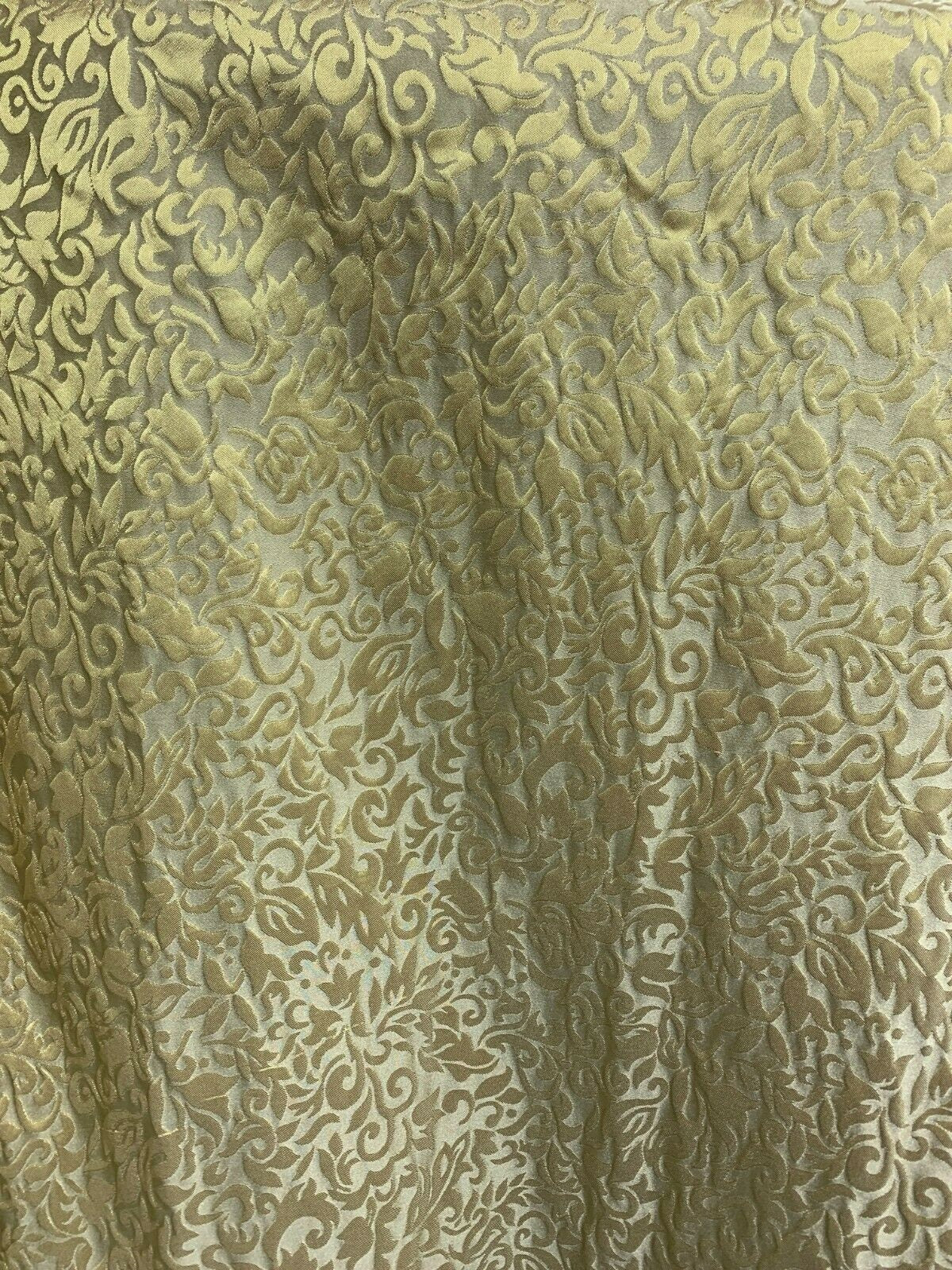 DARK GOLD Floral Brocade Upholstery Drapery Fabric (54 in.) Sold By The Yard