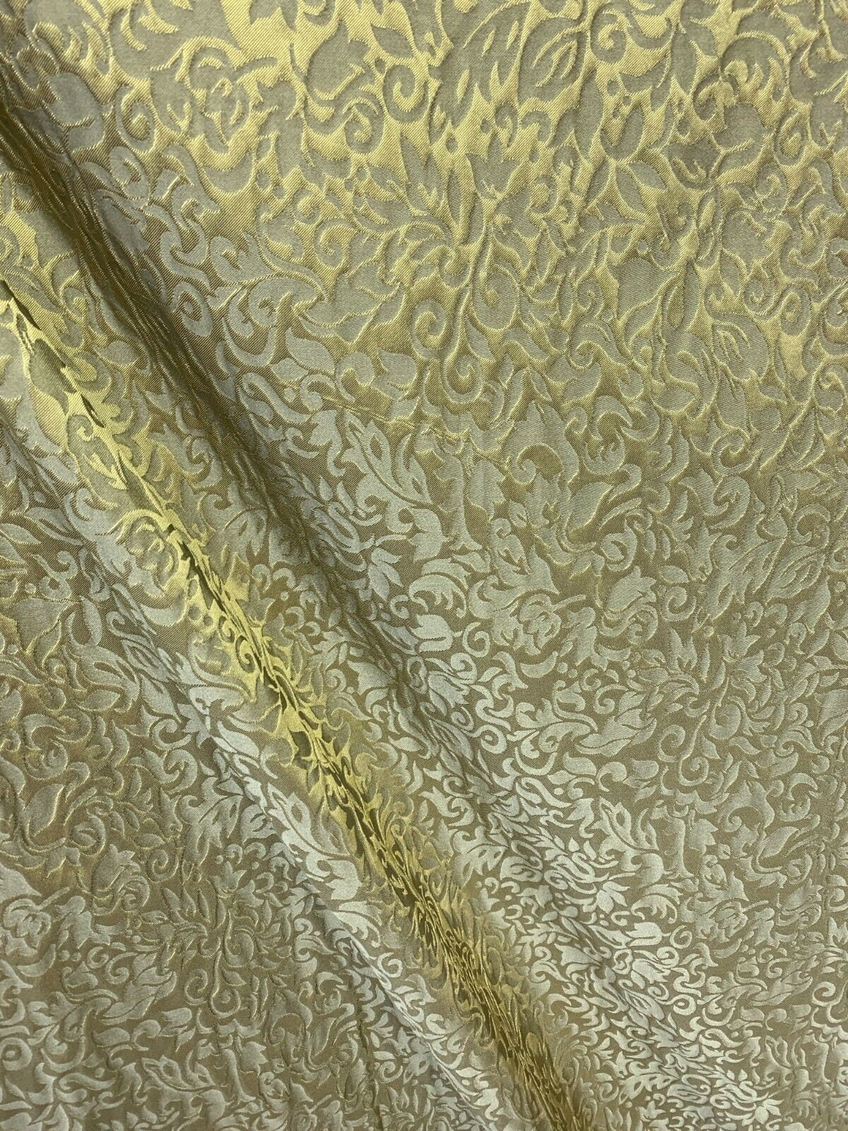 DARK GOLD Floral Brocade Upholstery Drapery Fabric (54 in.) Sold By The Yard