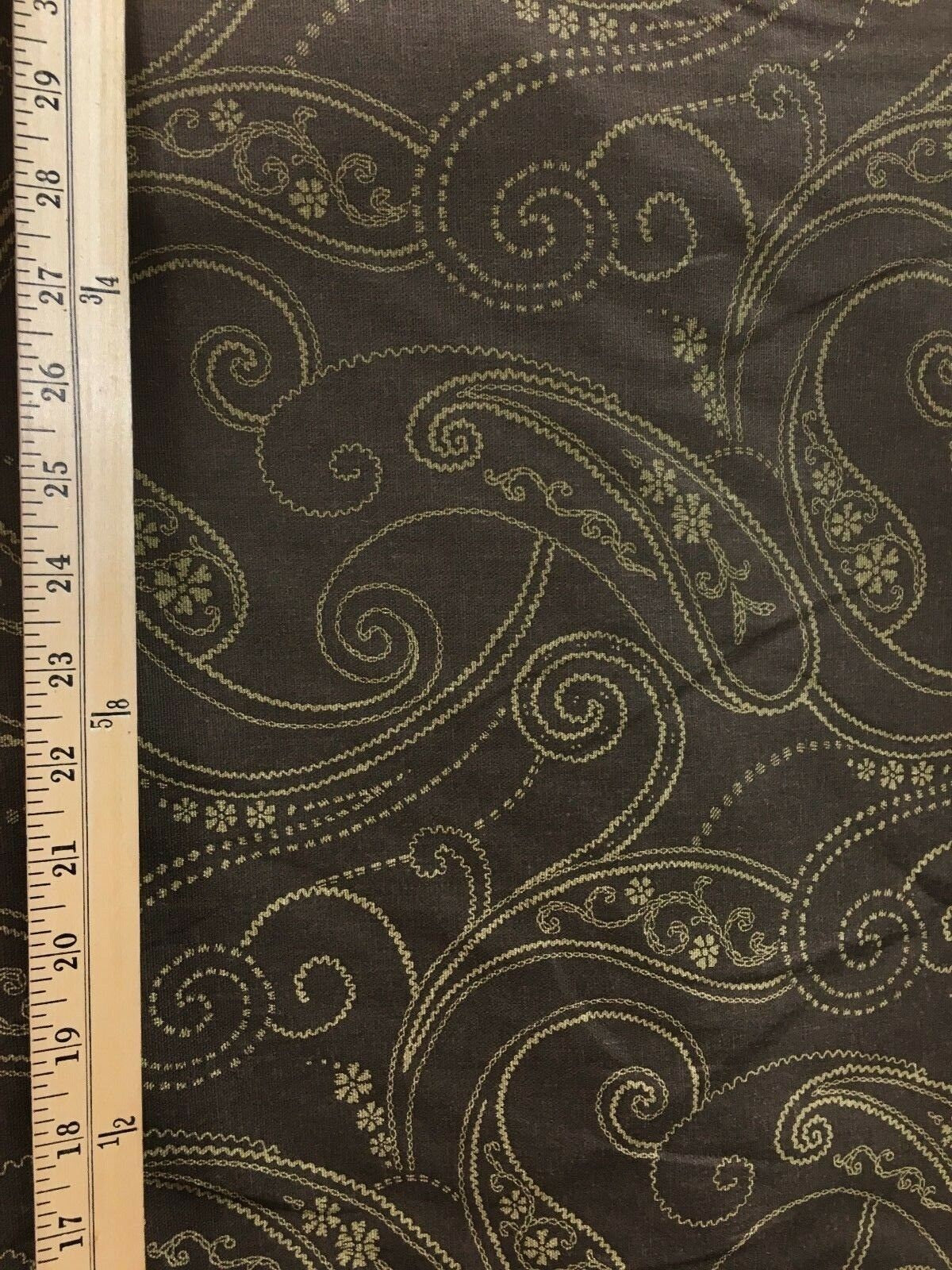 BROWN Paisley Print Upholstery Drapery Cotton Fabric (54 in.) Sold By The Yard