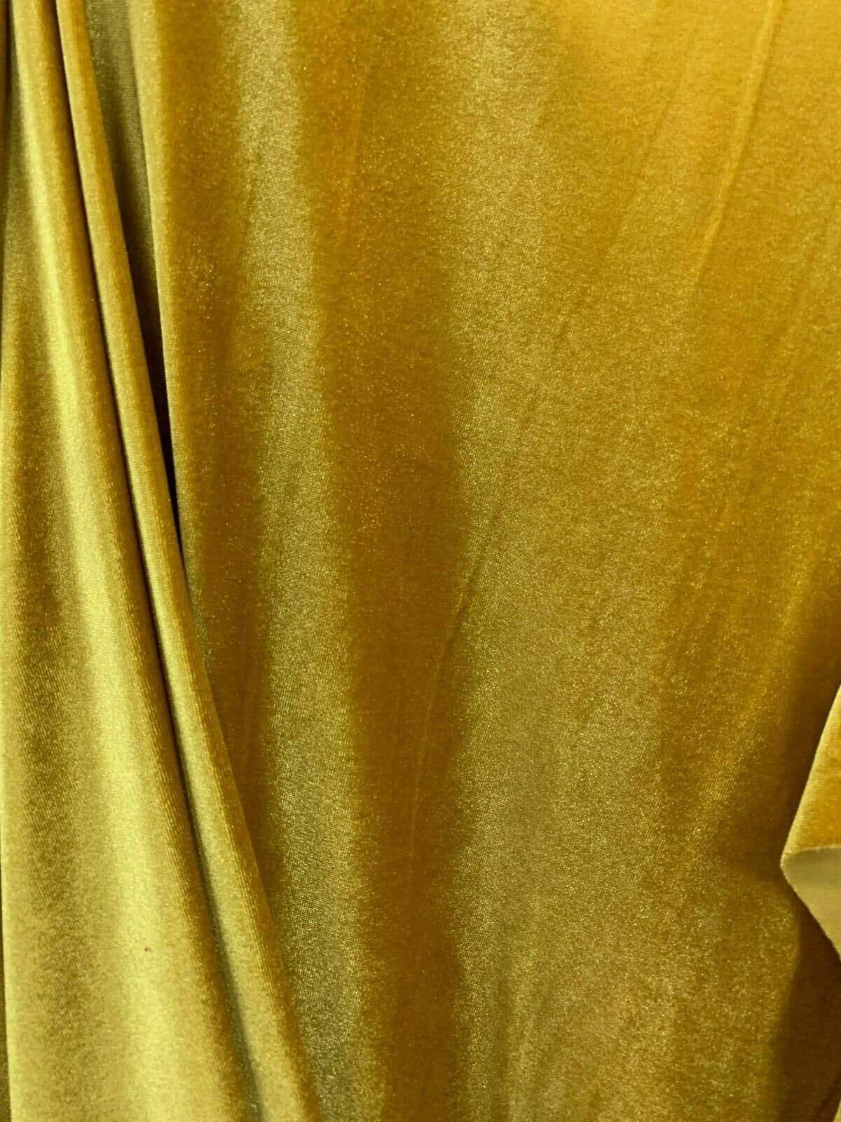 GOLD Polyester Stretch Velvet Fabric (60 in.) Sold By The Yard