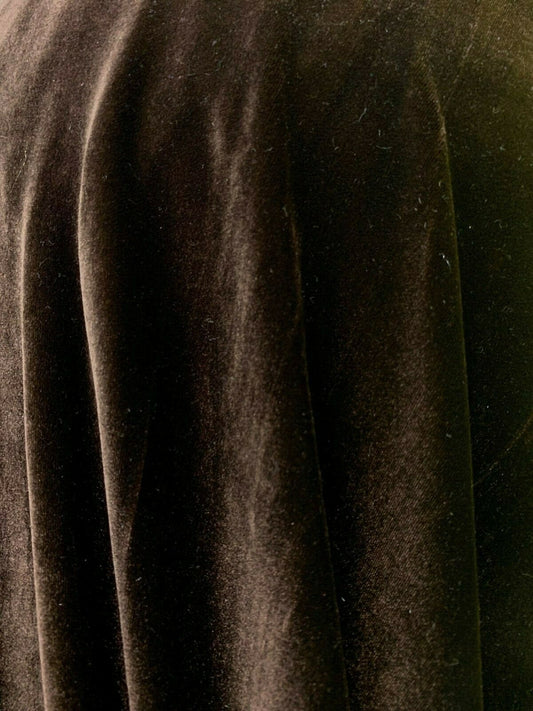 BROWN Polyester Stretch Velvet Fabric (60 in.) Sold By The Yard