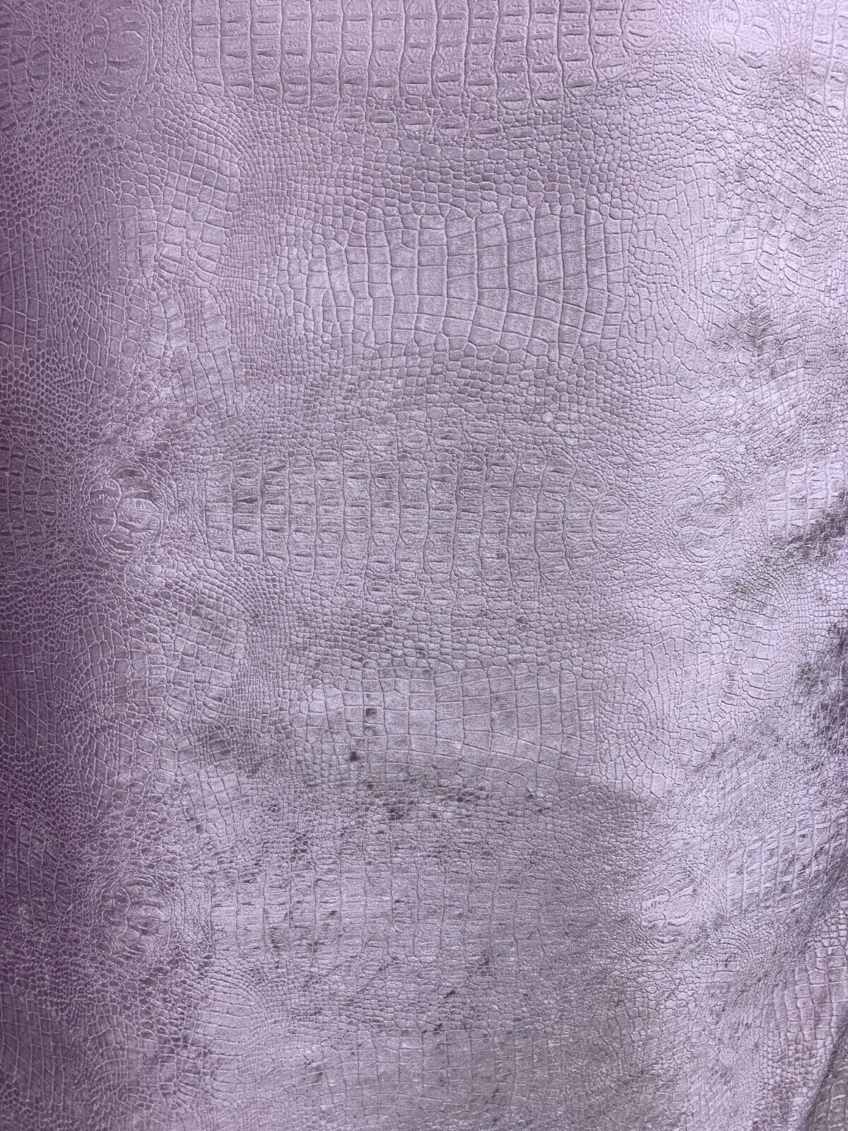 LILAC Alligator Crocodile Embossed Chenille Velvet Fabric (56 in.) Sold By The Yard