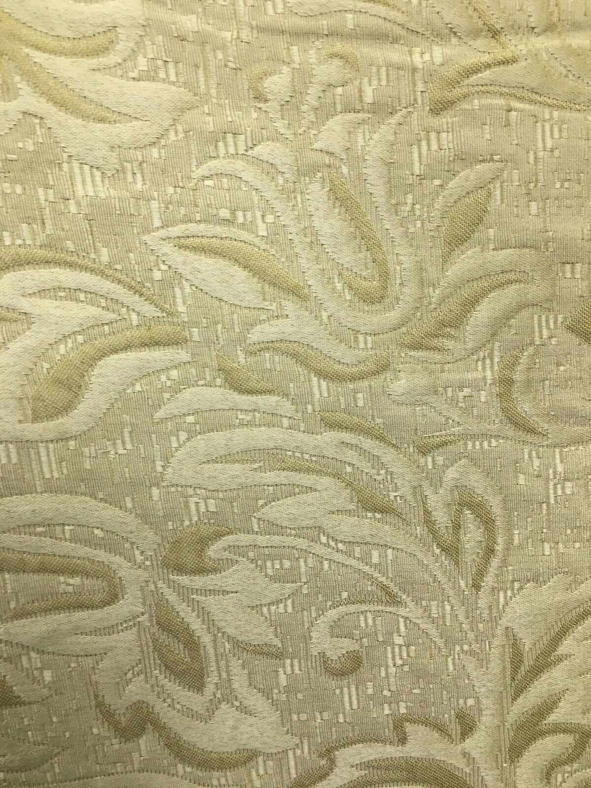 GOLD Jacquard Brocade Floral Upholstery Drapery Fabric (54 in.) Sold By The Yard