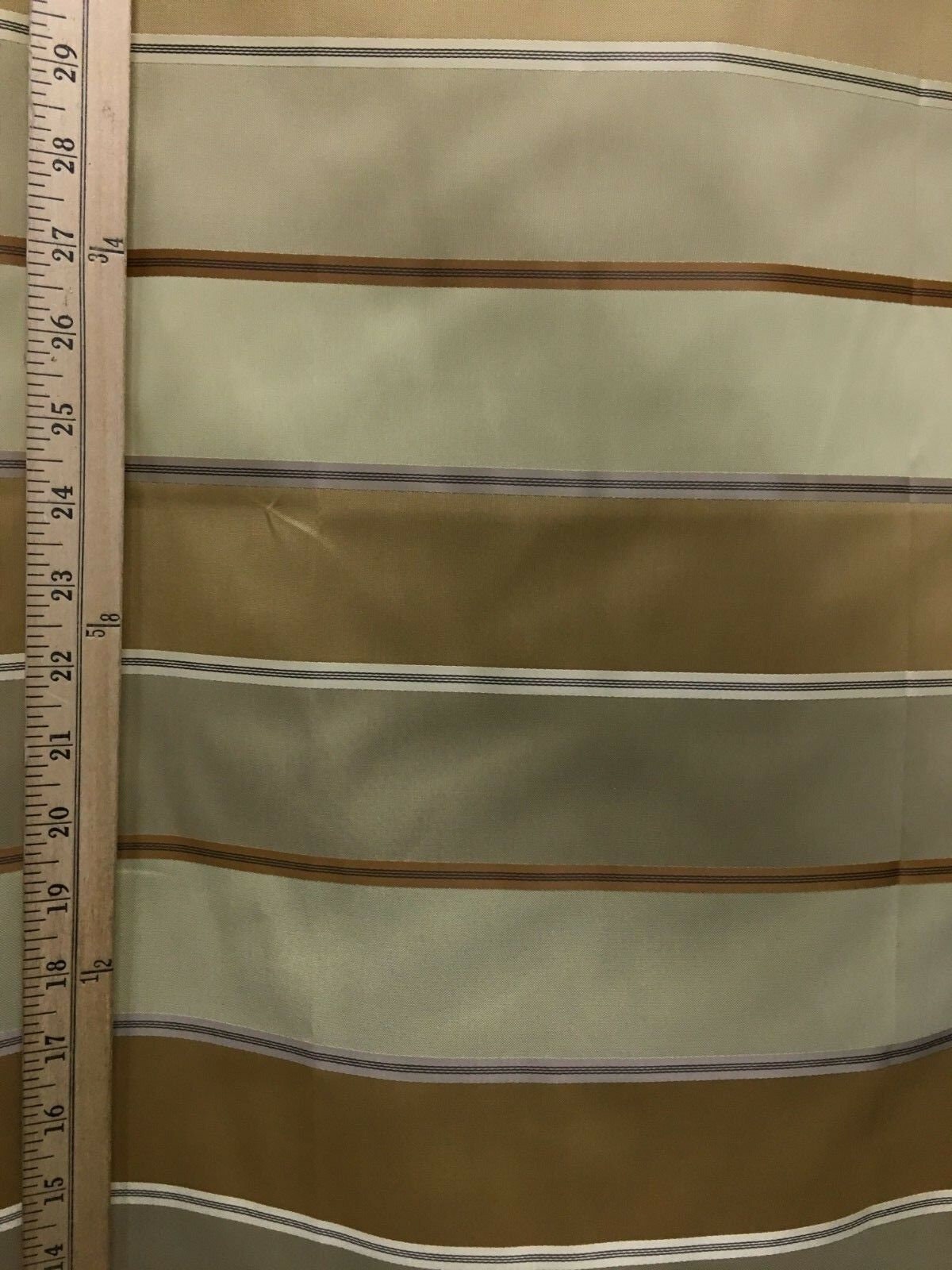 COPPER BEIGE Striped Taffeta Brocade Upholstery Drapery Fabric (54 in.) Sold By The Yard