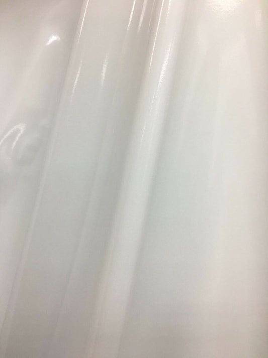 WHITE Shiny Glossy PVC Pleather Stretch Fabric (58 in.) Sold By The Yard