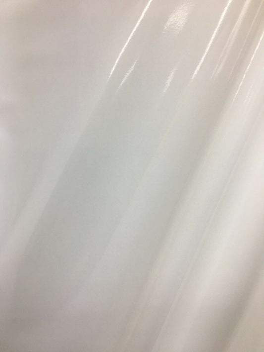 WHITE Shiny Glossy PVC Pleather Stretch Fabric (58 in.) Sold By The Yard