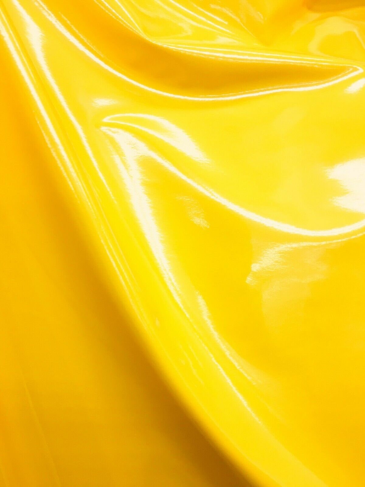 SUNFLOWER YELLOW Shiny Glossy PVC Pleather Stretch Fabric (58 in.) Sold By The Yard