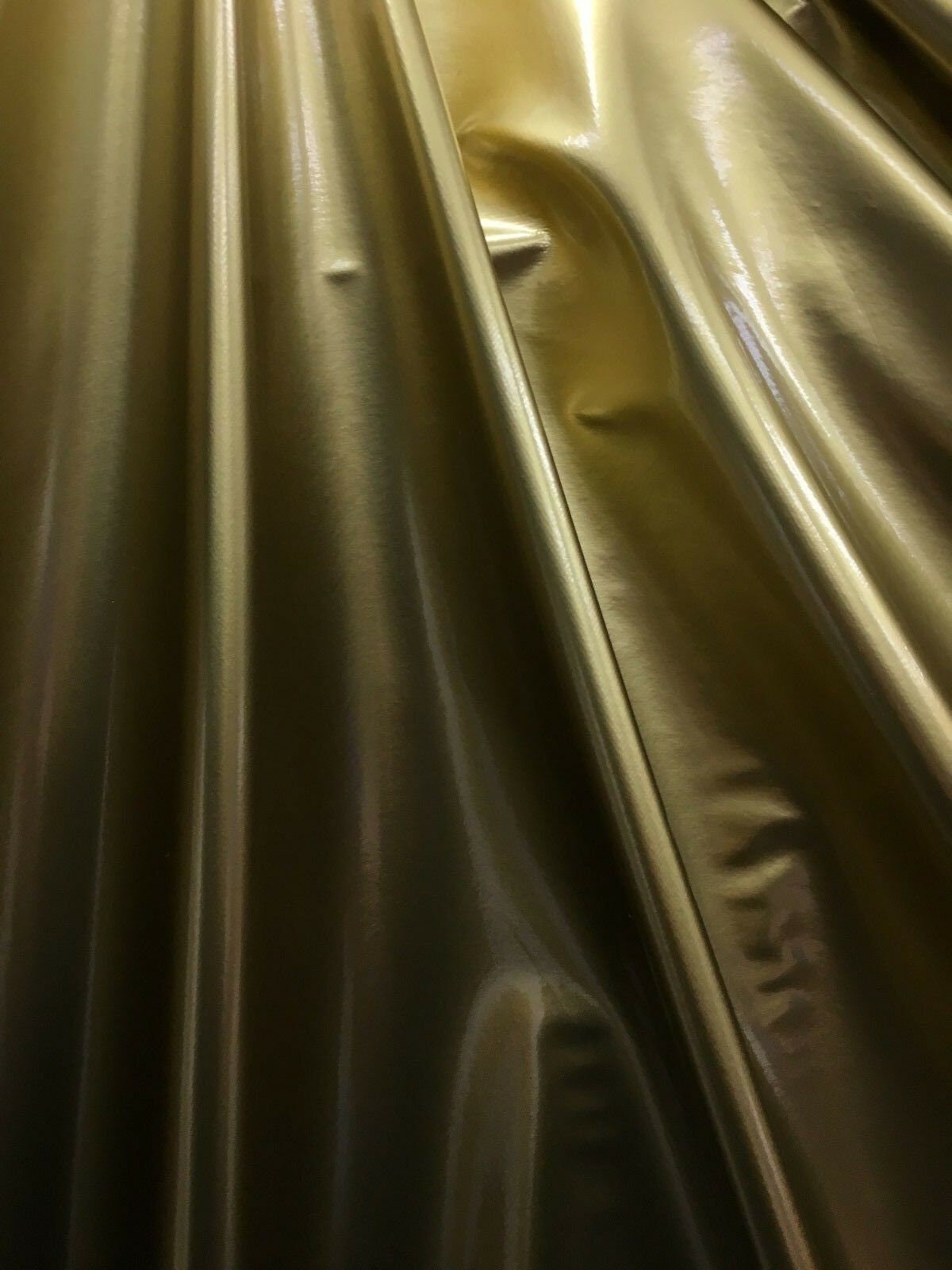 GOLD Shiny Glossy PVC Pleather Stretch Fabric (58 in.) Sold By The Yard