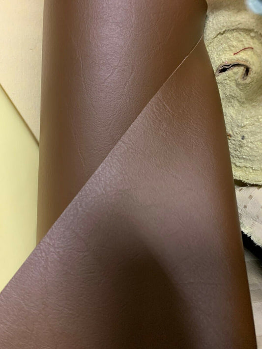 BROWN Faux Leather Vinyl Upholstery Fabric (54 in.) Sold By The Yard