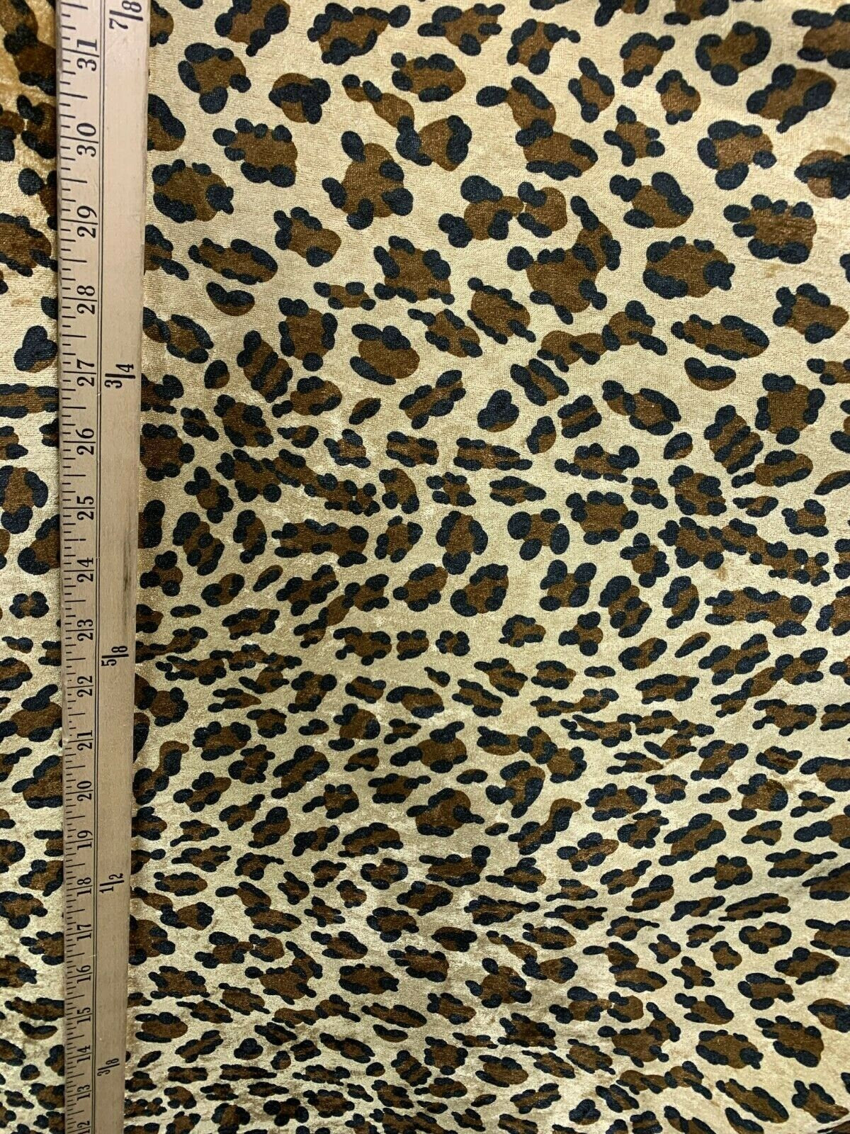 BROWN BEIGE Jaguar Printed Crushed Stretch Velvet Fabric (60 in.) Sold By The Yard