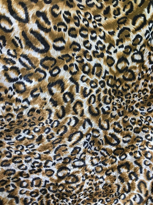 BROWN BLACK Jaguar Printed Crushed Stretch Velvet Fabric (60 in.) Sold By The Yard