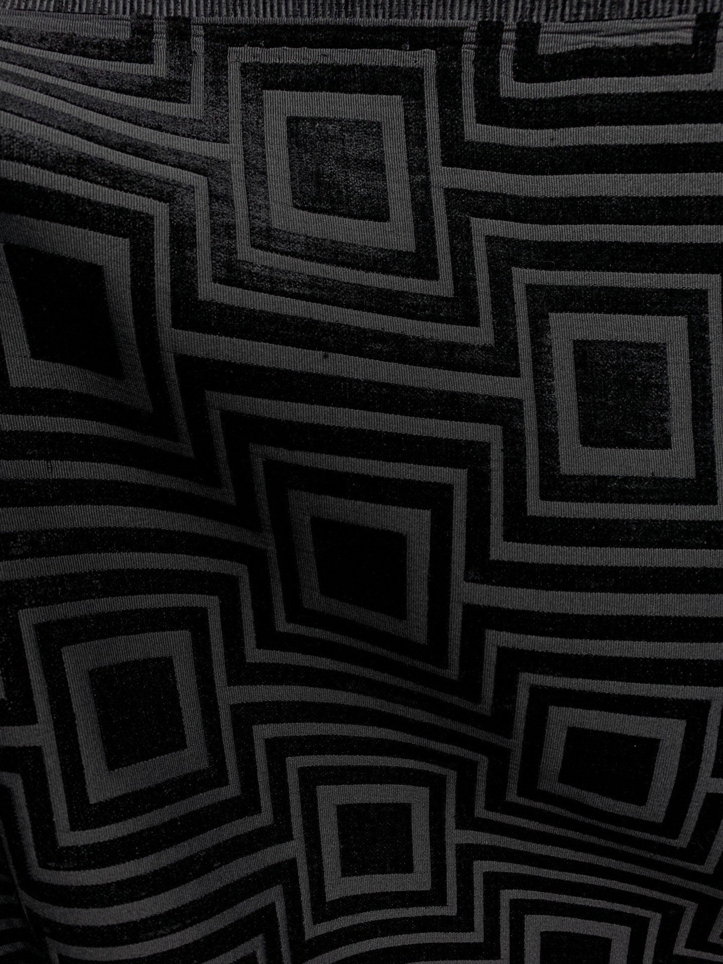 BLACK Geometric Chenille Upholstery Brocade Fabric (54 in.) Sold By The Yard