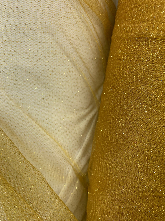 DARK GOLD Sparkle Glitter Tulle Decoration Event Fabric (60 in.) Sold By The Yard