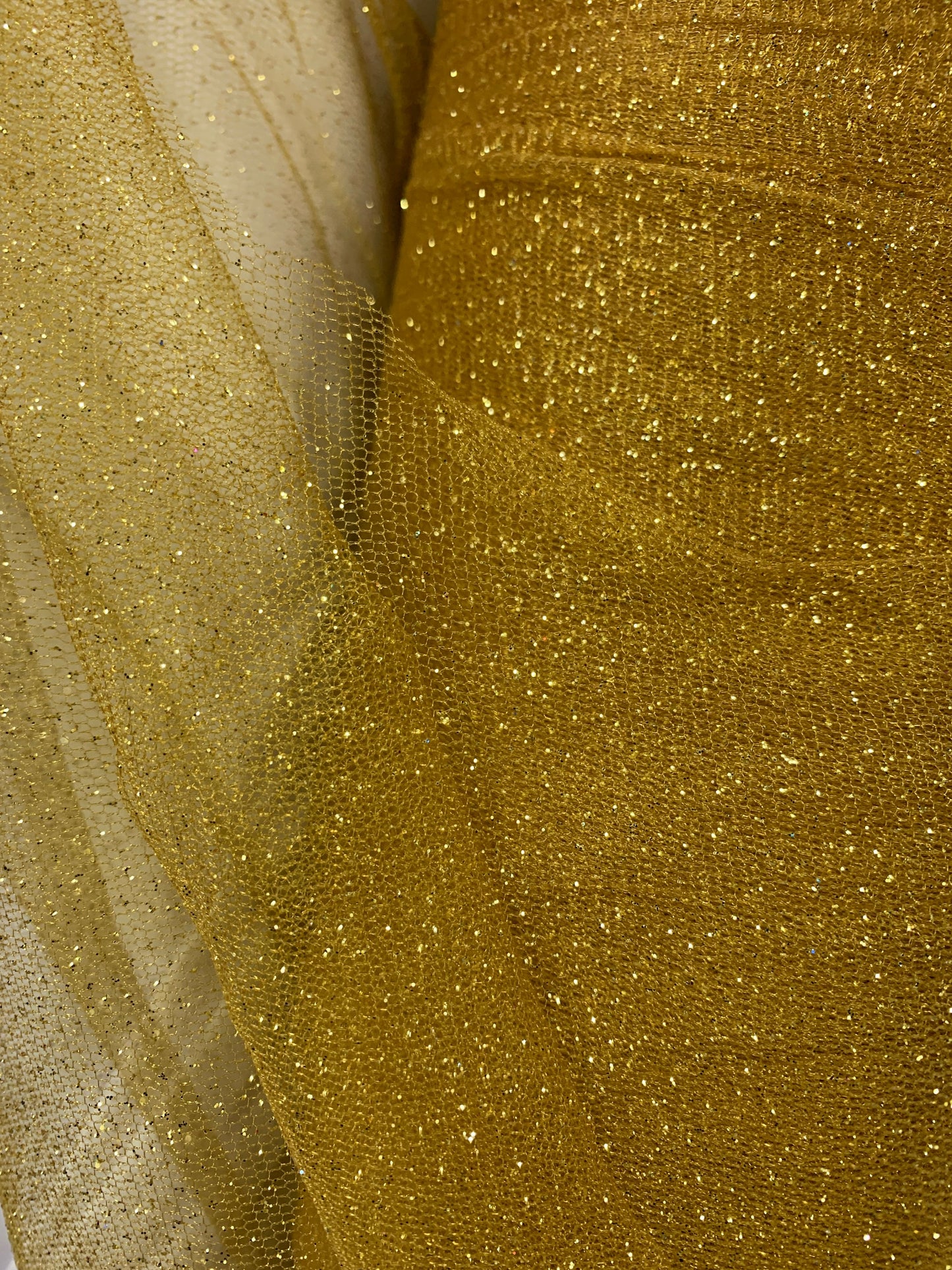 DARK GOLD Sparkle Glitter Tulle Decoration Event Fabric (60 in.) Sold By The Yard